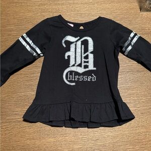 Blessed Black Long Sleeve Kids Top